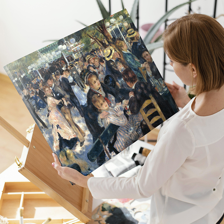 Art Panel Art Board Renoir Moulin de la Galette Ball 53x41 B3 Wall Hanging Interior Painting 01, artwork, painting, portrait