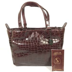 [ high class material ] genuine article JRA crocodile tote bag bordeaux Brown color series handbag wani leather for women lady's made in Japan 