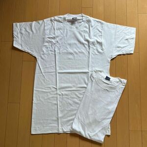 2枚セット 80's BVD 無地Ｔシャツ Lサイズ シングルステッチ アメリカ製 Made in USA ONEITA FRUIT OF THE LOOM HANES