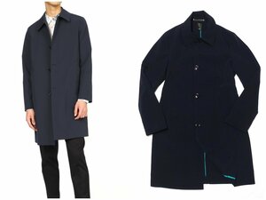 19SS 定価6万 美品 Paul Smith ポールスミス メインライン ステンカラーコート バルカラー ダークネイビー ポリエステル 撥水 メンズ M