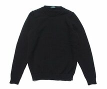 19AW 定価3.96万 美品 ZANONE ザノーネ GIRO MAGLIA 5G ヴァージンウール クルーネック ニット セーター 811258 Z0229 ブラック メンズ 48_画像1