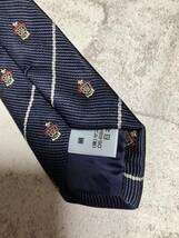 新品　高級ロイヤルクレスト　ネイビー濃紺　日本製ネクタイ　 シルク100%お買い得サービス_画像4