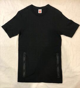 送料185円 NGAP ジップ ポケット付き クルーネック Tシャツ 無地 黒 XL 日本製 アンダーカバー SKOLOCT UNDERCOVER