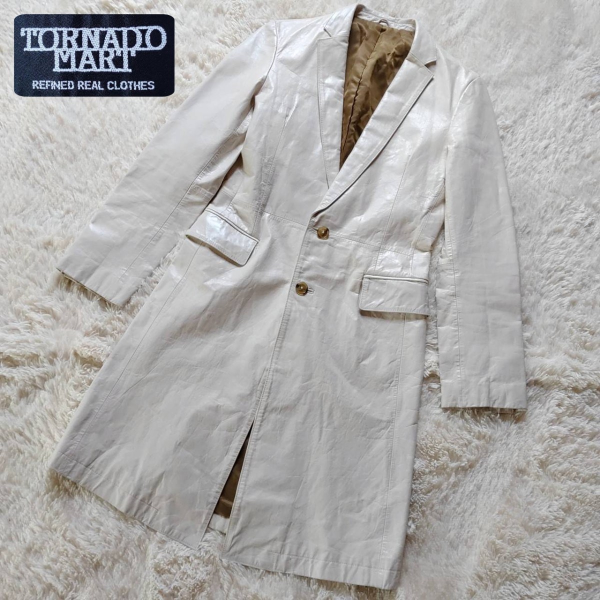 美品 TORNADOMART 白 シャギー ドレープコート M トルネードマート