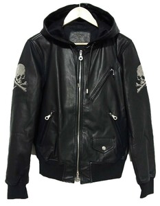 13SS dreaming период mastermind JAPAN Skull заклепки шланг кожа Parker S чёрный черный mastermind Japan 