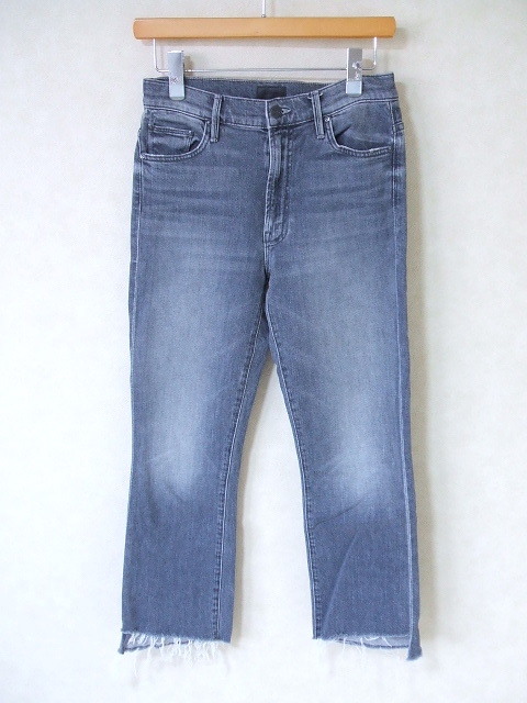 mother THE INSIDER CROP 加工 サイズ27 デニムパンツ グレー レディース マザー 2-0809G 199470