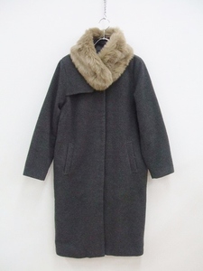KBF мех пелерина комплект пальто серый женский Kei *bii*ef0-0913T 156780