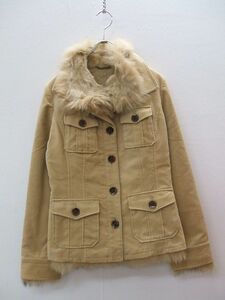 FRAGILE fur liner attaching corduroy size 38 jacket beige lady's Fragile 0-1120T 153489