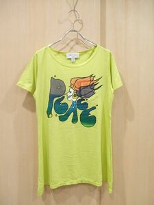 AMERICANA 半袖Tシャツ イエローグリーン レディース アメリカーナ 0-0608S 157111