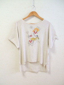 AMERICANA プリントTシャツ コットン 半袖Ｔシャツ 杢グレー イエロー オレンジ レッド ブラック アメリカーナ 0-0526S 155575