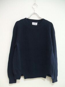 Sunny clouds cotton knitted size L sweater navy lady's Sunny klauz2-0202M 182666