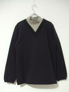 mosodelia MIMICRY V-NECK/サイズS 定価税別13,800円 カットソー 2018AW バーガンディ、グレー モソデリア 0-1111T F77624