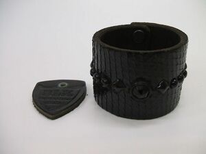 HTC BLACK bracele python leather black studs H tea si- black 1-0216G F82345