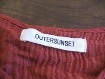 OUTERSUNSET リラックスワンピース サイズS インナー付き 2020ss 赤茶色 アウターサンセット 0-0827S 160919_画像3