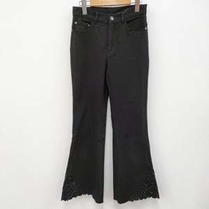 Vivienne Tam Hem вышивая брюки с размером 40 хлопковые брюки черный Vivi Tam 3-0403g 211859