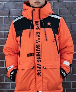 AAPE by A BATHING APE/エーエイプ バイ アベイシング エイプ/HEAVEY WEIGHT DOWN JACKET/ヘビーウェイト ダウンジャケット/ワッペン×刺繍