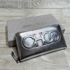 JIMMY CHOO /ジミーチュウ/BETTINA/ベティーナ/ベッティーナ/エンボスロゴ/メタリック/ラウンドファスナーロングウォレット/長財布