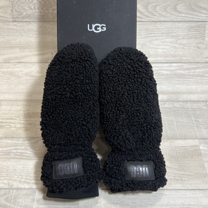 UGG Australia/アグ オーストラリア/W SHERPA MITTEN W LOGO PATCH/シェルパミトン Wロゴパッチ/ボアウィンターグローブ/手袋/ブラック