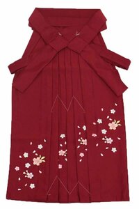 [京の舞姿]女児用袴えんじ（刺繍入り)紐下80cm（身長137cm-144cm）