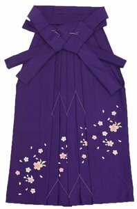 [京の舞姿]女児用袴紫（刺繍入り)紐下80cm（身長137cm-144cm）