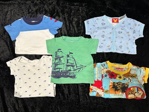カーターズ、GAP、ディズニー 70cm 半袖ロンパース Tシャツ 5枚セット