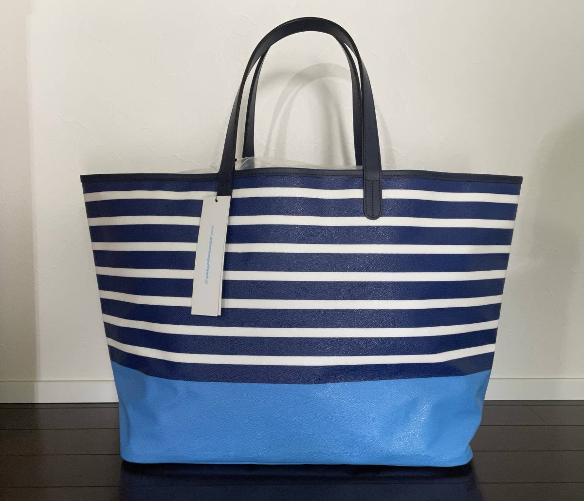 ブルー×レッド uniform experiment NAVY ボーダー トートバッグ 新品