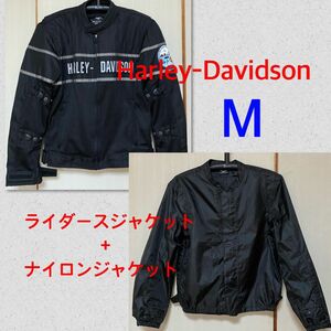 HARLEY DAVIDSON ハーレーダビッドソン ナイロンジャケット バイクジャケット M 