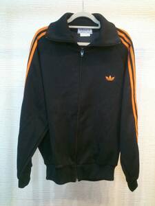  прекрасный товар Vintage б/у одежда Adidas джерси чёрный * orange 