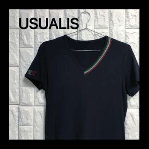 【イタリア製】USUALIS Tシャツ　カットソー VネックTシャツ