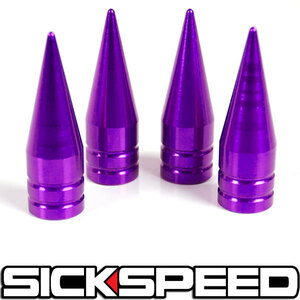 SICKSPEED spike air valve cap purple 4 piece set USDM JDM Schic Speed bubble wrap air wheel cover plug air 