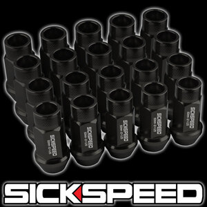 SICKSPEED ブラック P1.25 50mm 20本 ホイールナット ラグナット アルミ鍛造 USDM JDM シックスピード スタンス ニッサン スバル スズキ