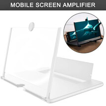 スマホ 拡大鏡 スマホ スクリーンアンプ スタンド 折りたたみ式 携帯便利 軽量 ルーペ HD 3-4倍 iphone/Androidスマホ ホワイト_画像1