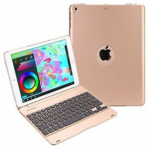 iPad 9.7(2018第6世代) / iPad 9.7 (2017第5世代) / iPad air 専用 Bluetooth キーボードケースPCカバー ゴールド