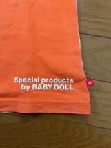 難あり BABY DOLL 120 ベビードール キッズ 男の子 七分袖 Tシャツ トップス ラグラン ディズニー ミッキー ポッケ付き オレンジ _画像4