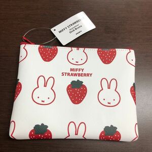  tag attaching Miffy strawberry Flat pouch white BB23-4