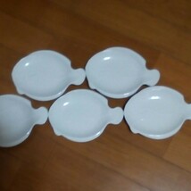ASAKE　Mellow　White　魚型皿　５枚★カレイ　白皿_画像1