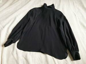  beautiful goods M/M ATTACHMENT M M Attachment double faced satin do Le Mans pull over back ribbon 2 black lady's *2