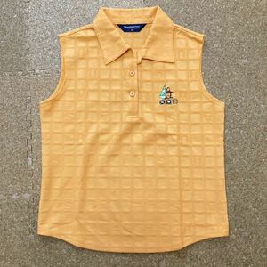 【美品】munsingwear マンシングウェア ノースリーブ　ポロシャツ ゴルフ　ゴルフウェア Mサイズ　レディース GOLF オレンジ