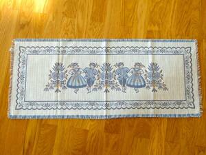  new goods! Austria made table Runner / table runner / Cross (chiroru, tyrolean style. race costume, blue group,35.5cmx86cm)