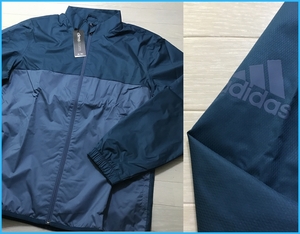  Adidas *USL (LL-3L) rain jacket [ waterproof ]klaima storm / blue series / long sleeve / Golf wear *USA direct import 85 dollar * large size * free shipping 