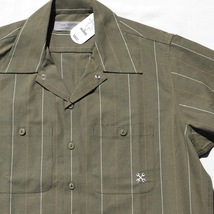 Mサイズ BLUCO ブルコ スタンダード ワークシャツ オリーブ ストライプ STANDARD WORK SHIRTS S/S 0108-3A01_画像2