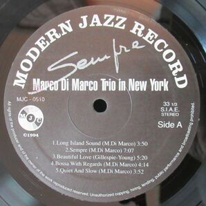 JAZZ LP/ITALY ORIG/美盤/Marco Di Marco Trio Featuring Ron Vincent & Harvie Swartz - Marco Di Marco Trio In New York Sempre/A-10279の画像3