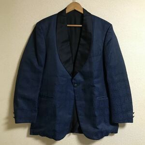 60s ヴィンテージ USA製 Lord West 総柄 スモーキングジャケット 40R ショールカラー テーラードジャケット タキシード 70s vintage