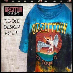 Led Zeppelin タイダイ バンド Tシャツ 半袖 古着 マルチカラー メンズ レディース おしゃれ 2933