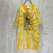 TIE-DYE T-SHIRT タイダイTシャツ 黄系 半袖 古着 イエロー メンズ レディース おしゃれ ゆるだぼ 2616_画像2