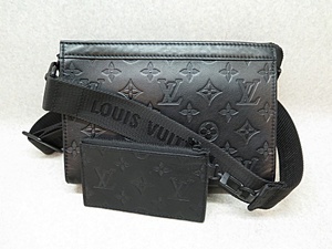 ★☆美品【ルイヴィトン】Louis Vuitton モノグラム シャドウ ガストン ウエアラブル ウォレット ショルダー バッグ ノワール M81115 ot☆