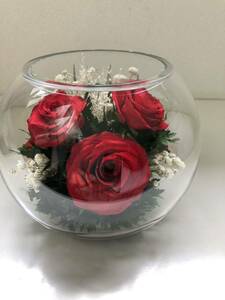  preserved flower rose crystal glass 