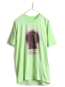 70s USA製 ★ ジョンデンバー プリント 半袖 Tシャツ メンズ L 小さめ M 程/ 70年代 ビンテージ スプルース John Denver バンド ロック 緑