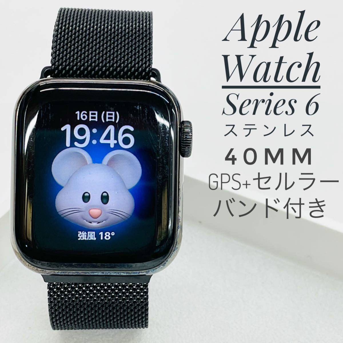 apple watch 44mm チタニウム 本体 未使用 純正レザーバンド付-