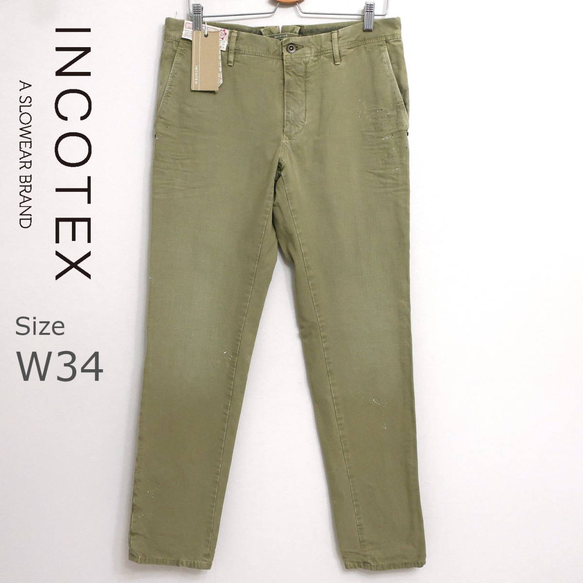 新品 未使用 INCOTEX インコテックス 美脚 定番 スラックス スリム